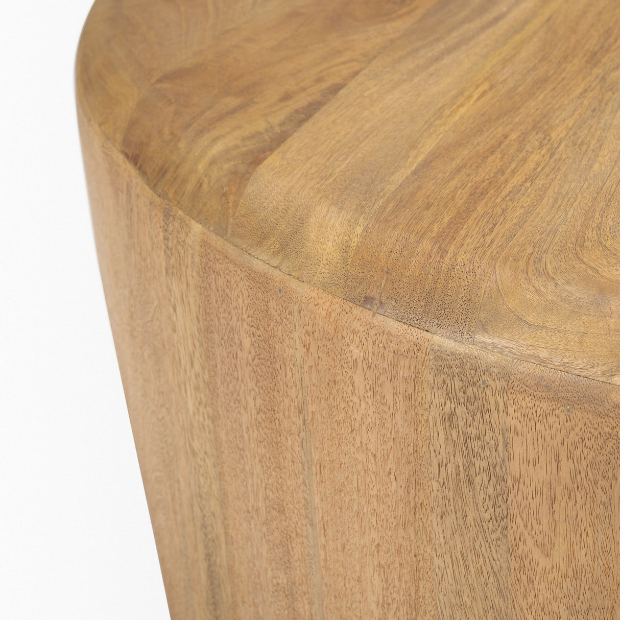 Shima Round Light Brown Wood W/Arched Legs Coffee Table by Mercana at Eve Furniture