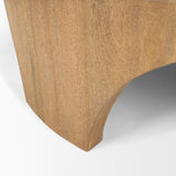 Shima Round Light Brown Wood W/Arched Legs Coffee Table by Mercana at Eve Furniture