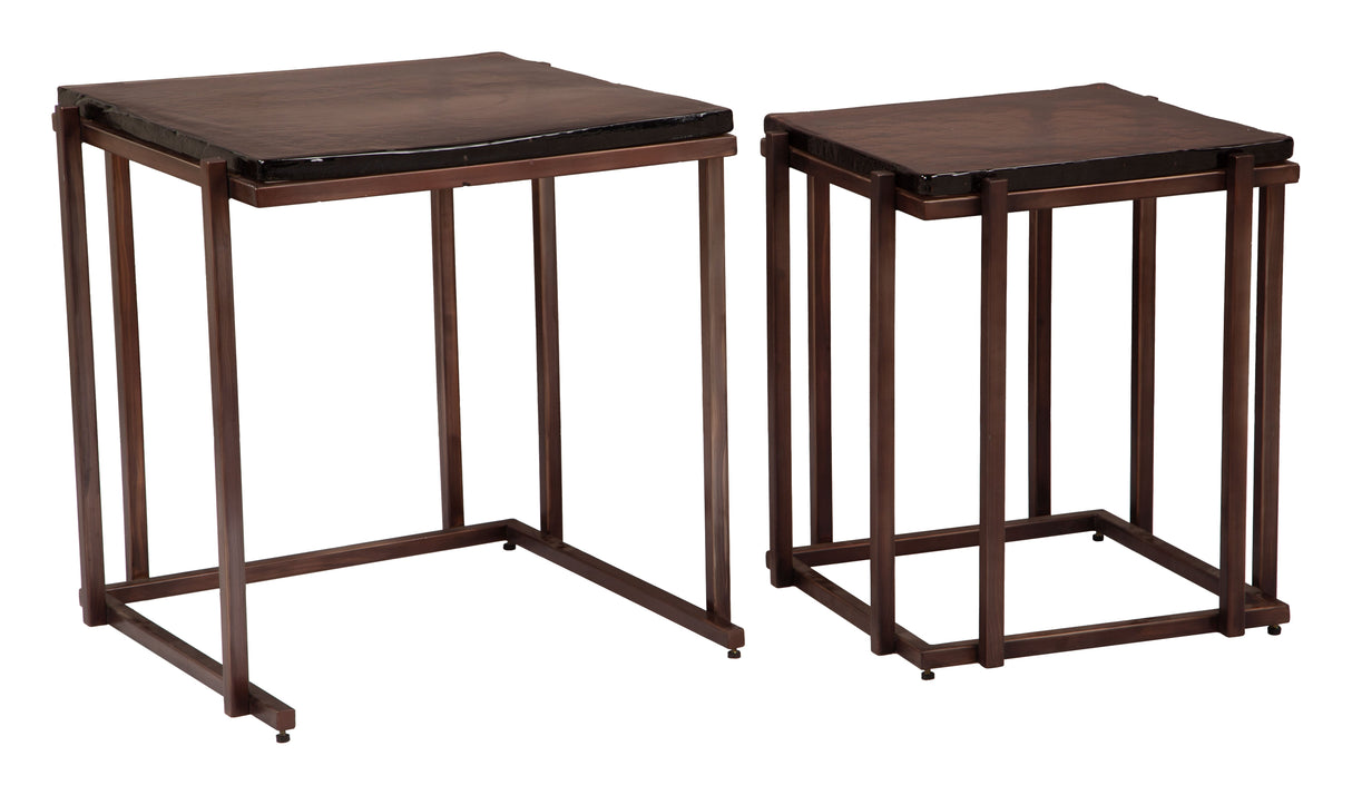 Shimai Bronze Nesting Tables (2-Piece) by Zuomod at Eve Furniture