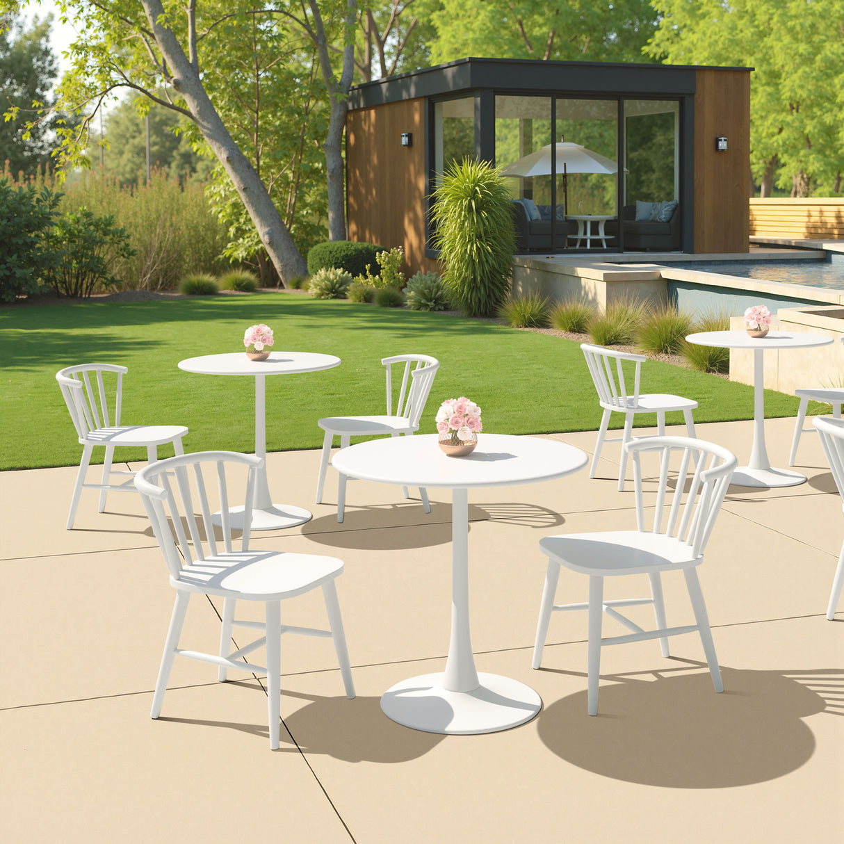 Shio White Outdoor Dining Chair by Zuomod at Eve Furniture