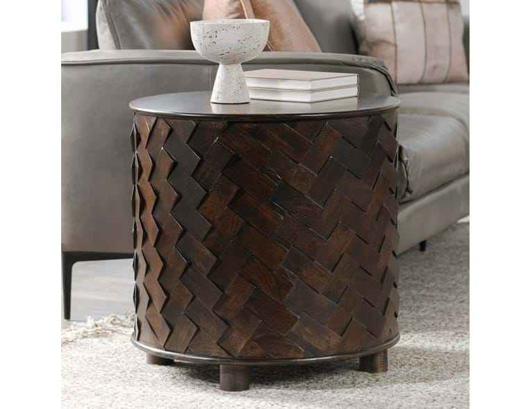 Shira Brown Round End Table by Classic Home at Eve Furniture