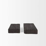 Shira Reclaimed Dark Brown Wooden Riser (Set of 2) by Mercana at Eve Furniture
