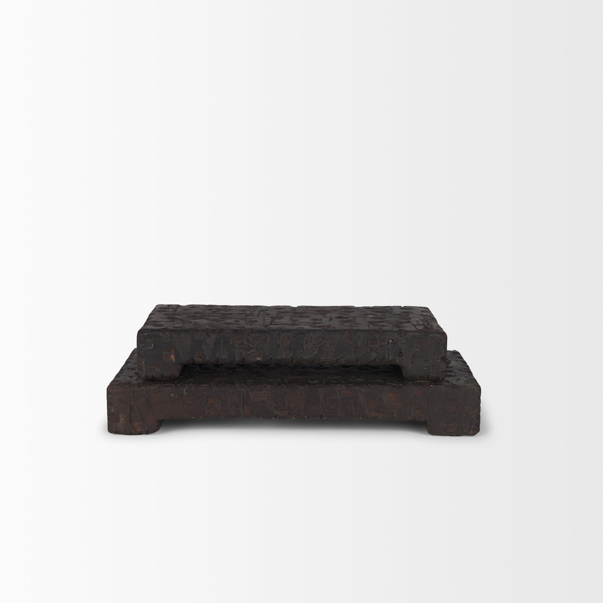 Shira Reclaimed Dark Brown Wooden Riser (Set of 2) by Mercana at Eve Furniture