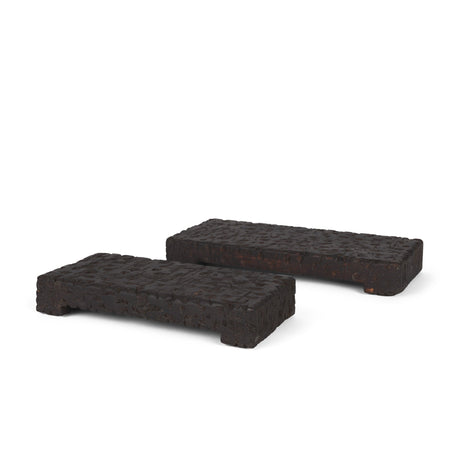 Shira Reclaimed Dark Brown Wooden Riser (Set of 2) by Mercana at Eve Furniture