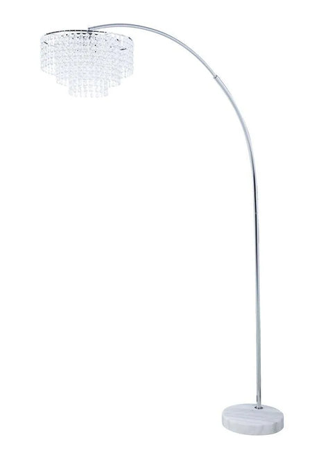 Shirley Chrome/Crystal Marble Base Floor Lamp by Coaster at Eve Furniture