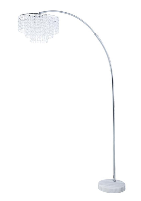 Shirley Chrome/Crystal Marble Base Floor Lamp by Coaster at Eve Furniture