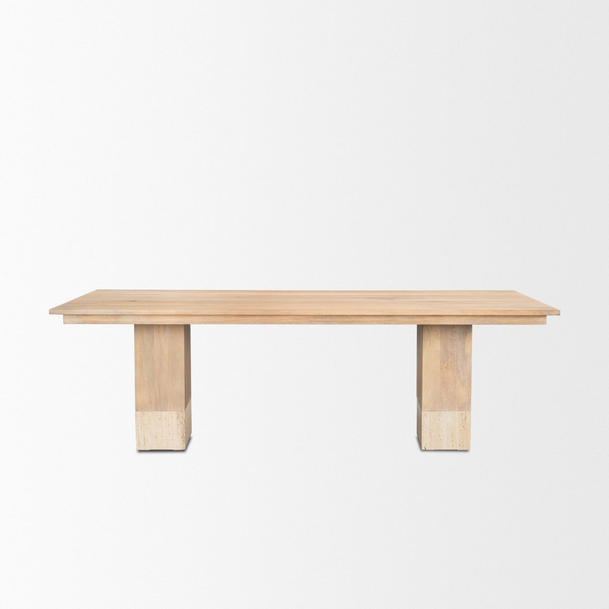 Shivon Light Brown Mango Wood W/ Travertine Dining Table by Mercana at Eve Furniture