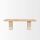 Shivon Light Brown Mango Wood W/ Travertine Dining Table by Mercana at Eve Furniture