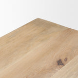 Shivon Light Brown Mango Wood W/ Travertine Dining Table by Mercana at Eve Furniture