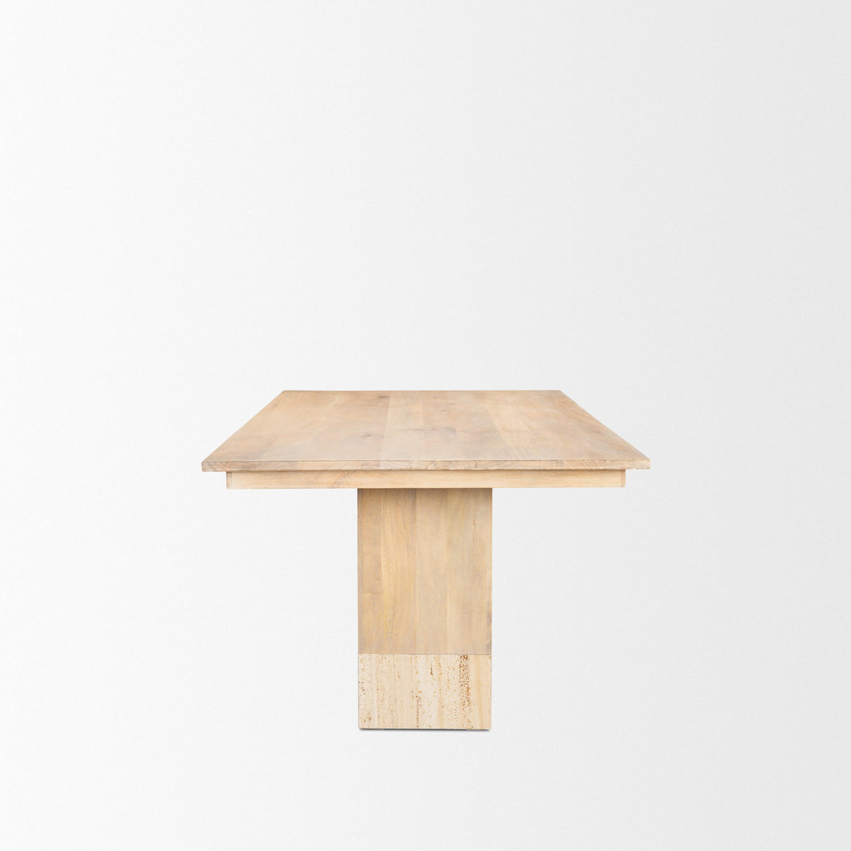 Shivon Rectangular Light Brown Mango Wood W/ Travertine Dining Table by Mercana at Eve Furniture