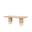Shivon Rectangular Light Brown Mango Wood W/ Travertine Dining Table by Mercana at Eve Furniture