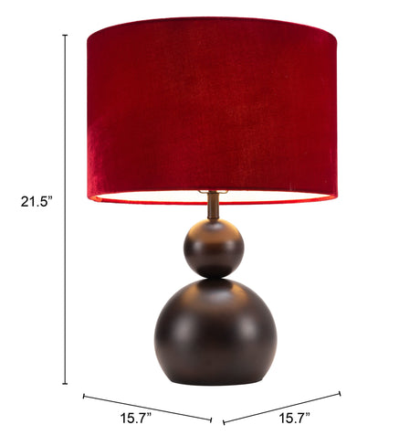 Shobu Red Table Lamp by Zuomod at Eve Furniture