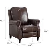 Savannah Brown Leather Push Back Recliner Chair