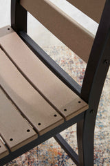 Shoreline Beach Black/Beige Outdoor Counter Table and 2 Barstools by Ashley at Eve Furniture