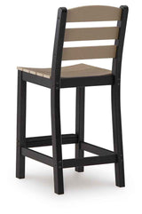 Shoreline Beach Black/Beige Outdoor Counter Table and 2 Barstools by Ashley at Eve Furniture