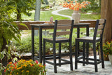 Shoreline Beach Black/Beige Outdoor Counter Table and 2 Barstools by Ashley at Eve Furniture