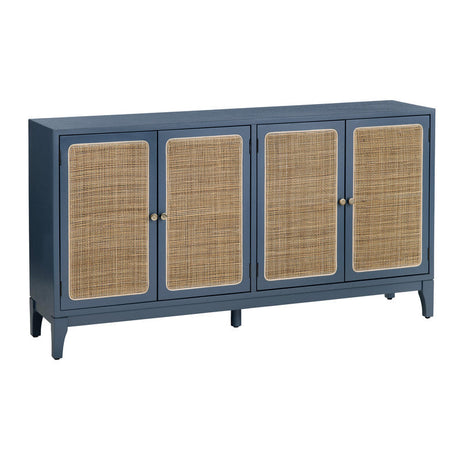 Shoreside Blue/Brown Four-Door Sideboard by Crestview at Eve Furniture