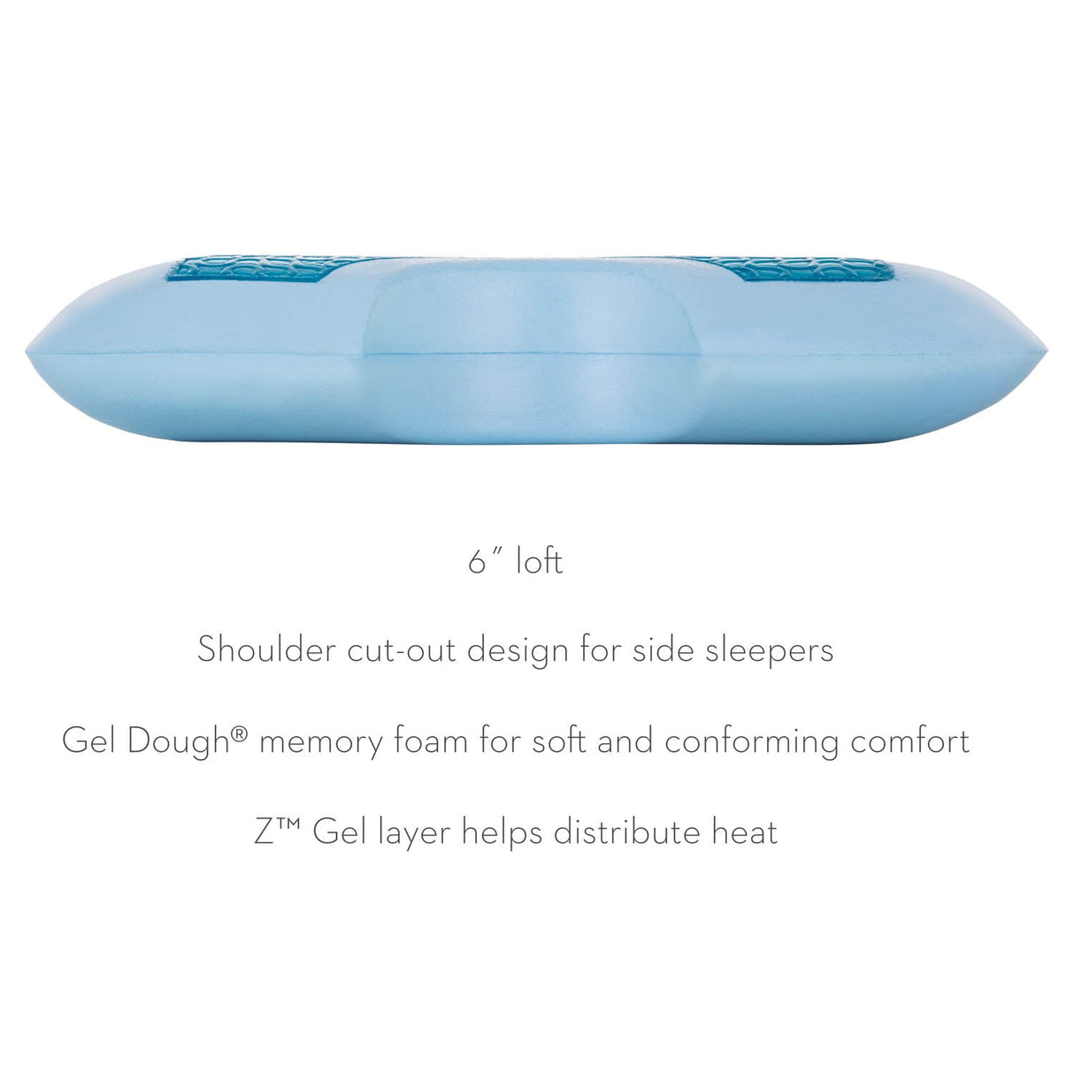 Shoulder Gel Dough + Z Gel White Queen Pillow by Malouf at Eve Furniture