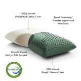 Shoulder Zoned Dough Cbd Oil King Pillow by Malouf at Eve Furniture
