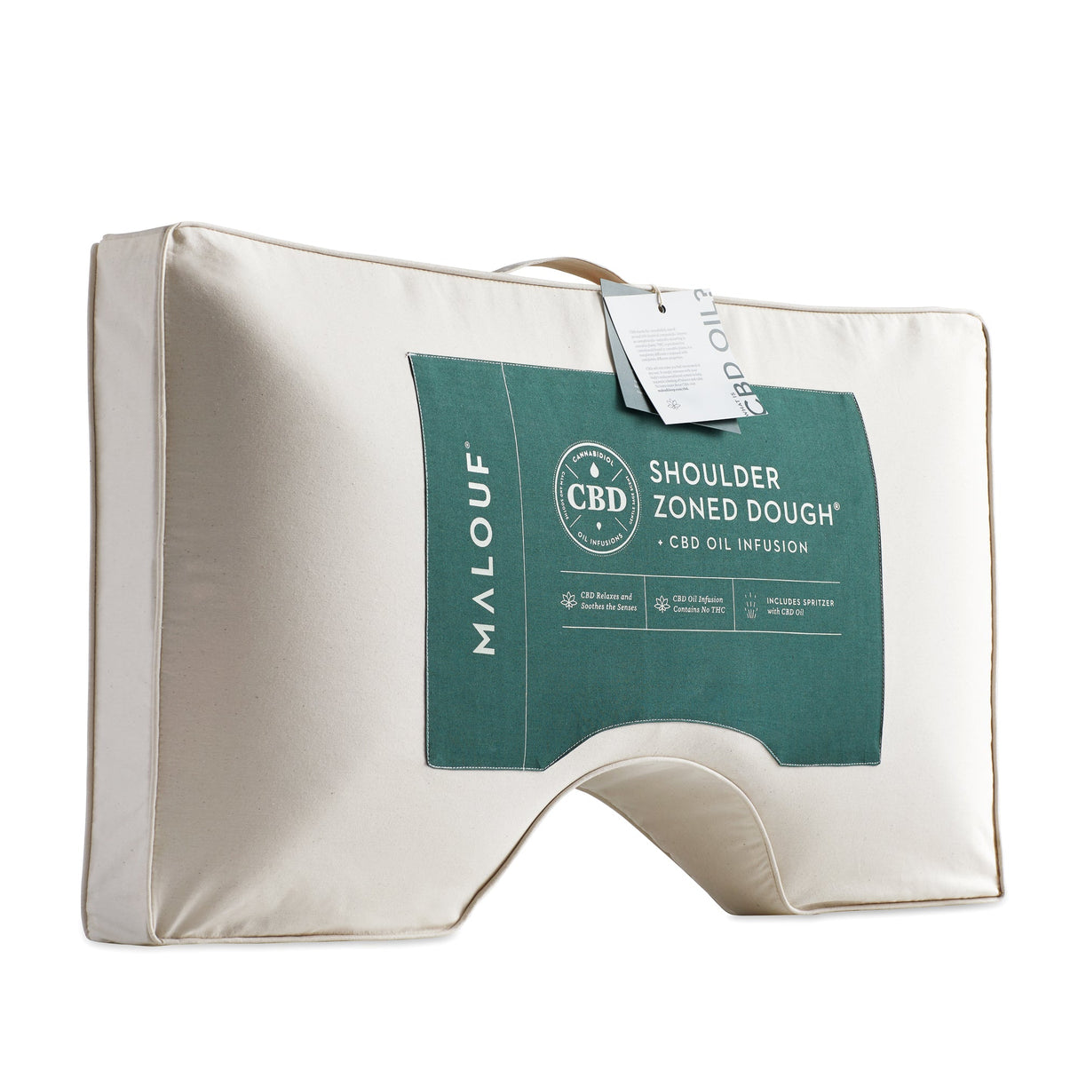 Shoulder Zoned Dough Cbd Oil King Pillow by Malouf at Eve Furniture