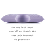 Shoulder Zoned Dough Lavender King Pillow by Malouf at Eve Furniture