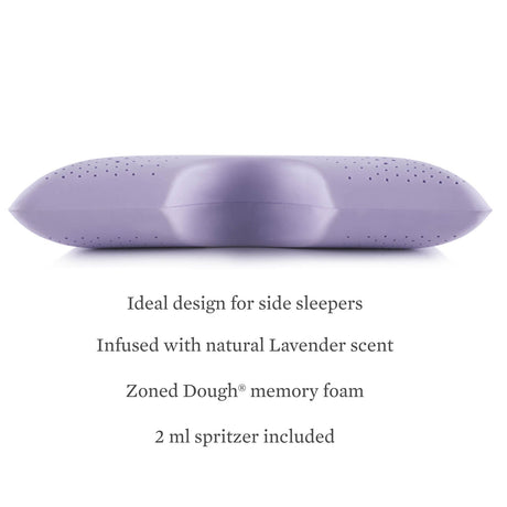 Shoulder Zoned Dough Lavender Queen Pillow by Malouf at Eve Furniture