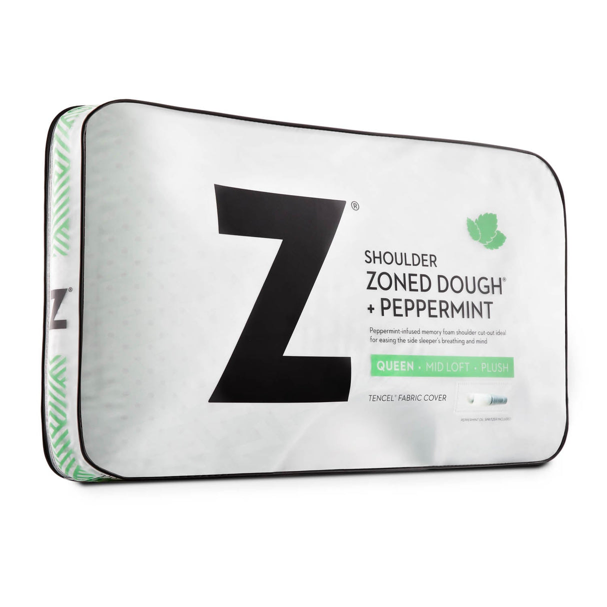 Shoulder Zoned Dough Peppermint King Pillow by Malouf at Eve Furniture