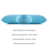 Shoulder Zoned Dough White King Pillow by Malouf at Eve Furniture