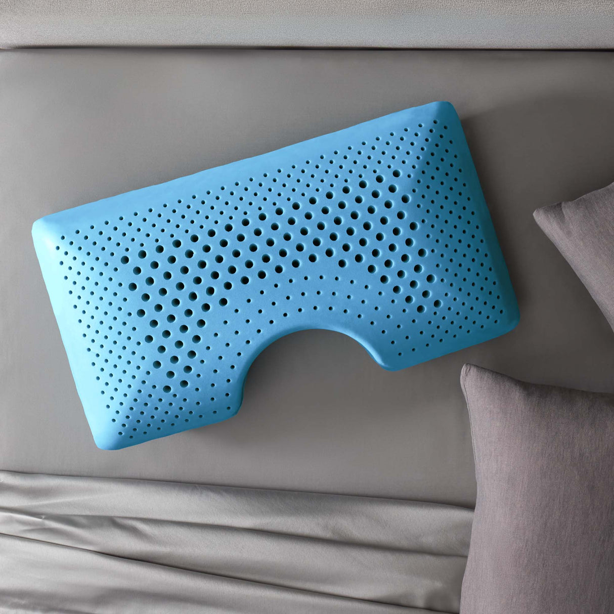 Shoulder Zoned Gel ActiveDough White Queen Pillow by Malouf at Eve Furniture