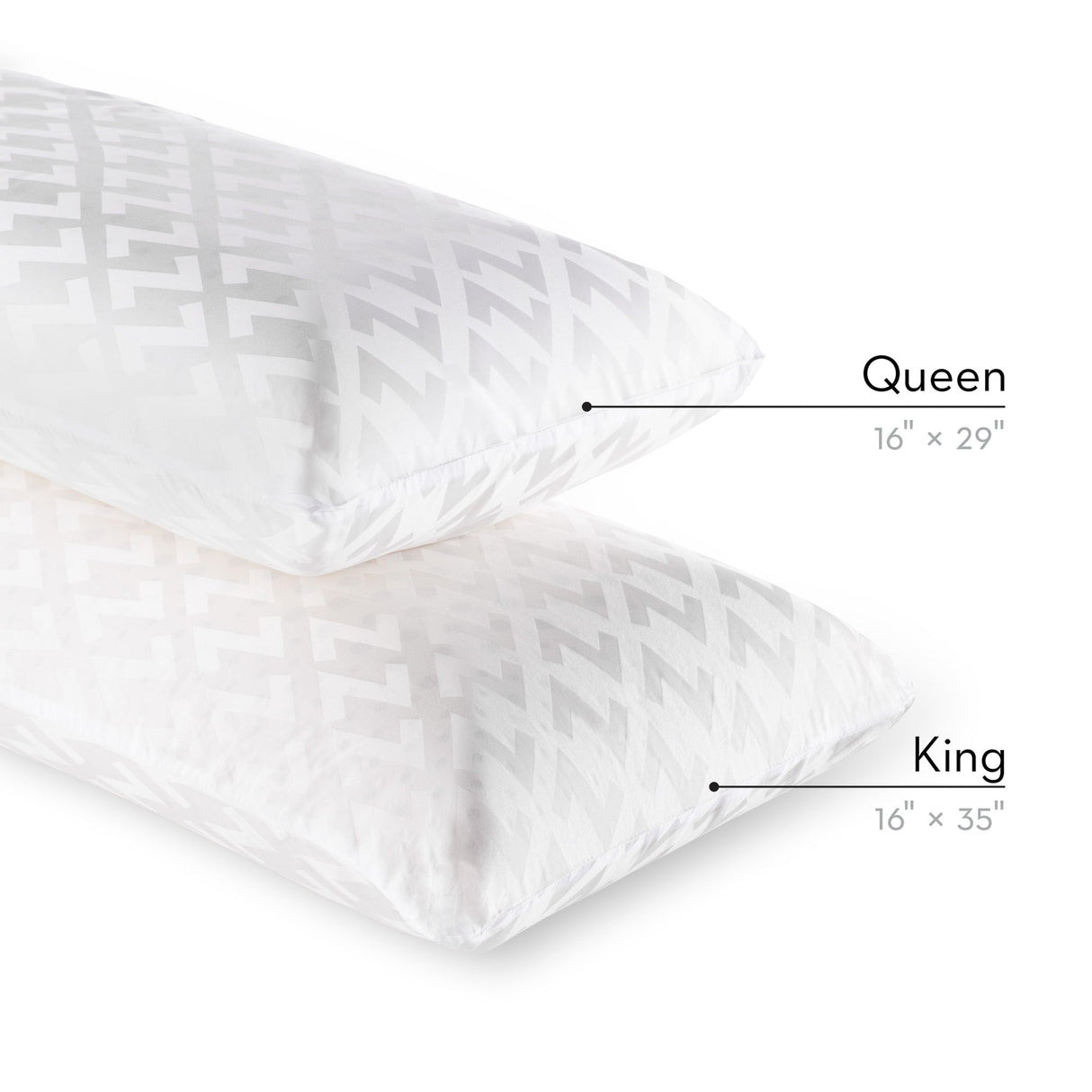 Shredded Gel Dough White King Pillow by Malouf at Eve Furniture