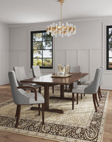 Shubert 6-Piece Faux Leather and Velvet Dining Chair Set in Light Grey by Manhattan Comfort at Eve Furniture