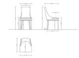 Shubert 6-Piece Faux Leather and Velvet Dining Chair Set in Light Grey by Manhattan Comfort at Eve Furniture