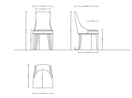 Shubert 6-Piece Faux Leather and Velvet Dining Chair Set in Light Grey by Manhattan Comfort at Eve Furniture