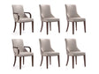 Shubert 6-Piece Faux Leather and Velvet Dining Chair Set in Light Grey by Manhattan Comfort at Eve Furniture