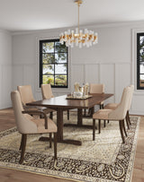 Shubert 6-Piece Faux Leather and Velvet Dining Chair Set in Tan by Manhattan Comfort at Eve Furniture