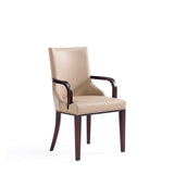 Shubert 6-Piece Faux Leather and Velvet Dining Chair Set in Tan by Manhattan Comfort at Eve Furniture