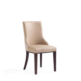 Shubert 6-Piece Faux Leather and Velvet Dining Chair Set in Tan by Manhattan Comfort at Eve Furniture