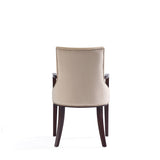 Shubert 6-Piece Faux Leather and Velvet Dining Chair Set in Tan by Manhattan Comfort at Eve Furniture