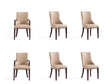 Shubert 6-Piece Faux Leather and Velvet Dining Chair Set in Tan by Manhattan Comfort at Eve Furniture