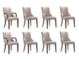 Shubert 8-Piece Faux Leather and Velvet Dining Chair Set in Light Grey by Manhattan Comfort at Eve Furniture