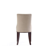 Shubert 8-Piece Faux Leather and Velvet Dining Chair Set in Tan by Manhattan Comfort at Eve Furniture