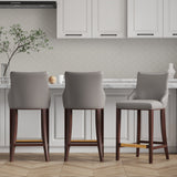 Shubert Barstool in Dark Taupe (set of 3) by Manhattan Comfort at Eve Furniture