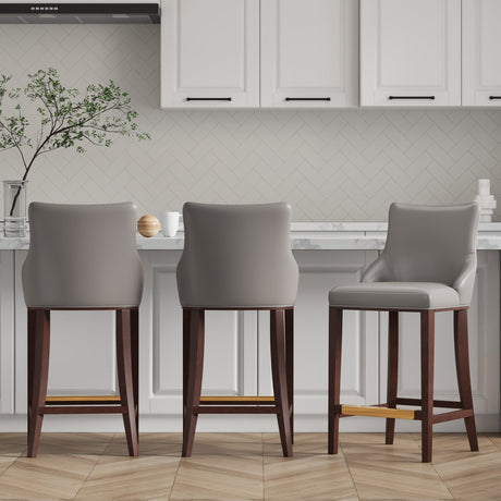 Shubert Barstool in Dark Taupe (set of 3) by Manhattan Comfort at Eve Furniture