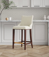 Shubert Barstool in Ivory by Manhattan Comfort at Eve Furniture