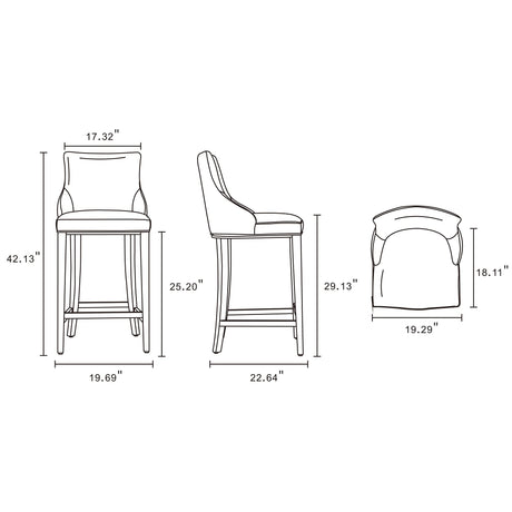 Shubert Barstool in Ivory by Manhattan Comfort at Eve Furniture