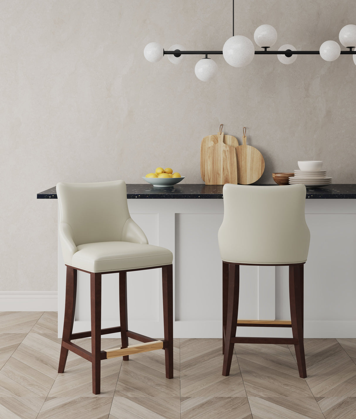 Shubert Barstool in Ivory (set of 2) by Manhattan Comfort at Eve Furniture