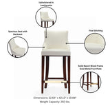 Shubert Barstool in Ivory (set of 2) by Manhattan Comfort at Eve Furniture