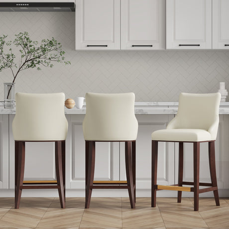 Shubert Barstool in Ivory (set of 3) by Manhattan Comfort at Eve Furniture