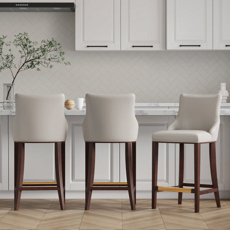 Shubert Barstool in Light Grey (set of 3) by Manhattan Comfort at Eve Furniture