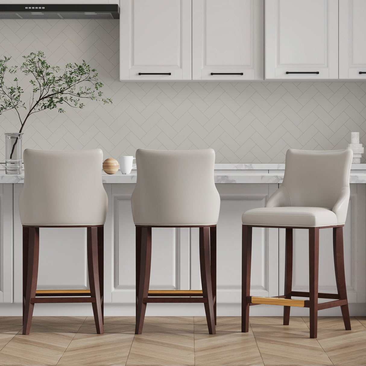 Shubert Barstool in Light Grey (set of 3) by Manhattan Comfort at Eve Furniture